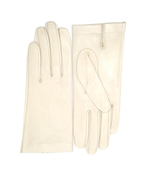 Sermoneta Gloves Guanto Nappa fodera seta Panna Affare Del Giorno