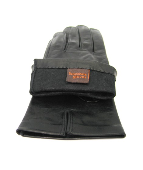 Sermoneta Gloves Guanto Nappa fodera seta Nero Convenienza
