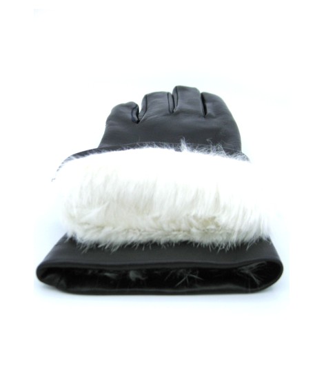 Sermoneta Gloves Guanto Nappa foderato Lapin Navy Presa
