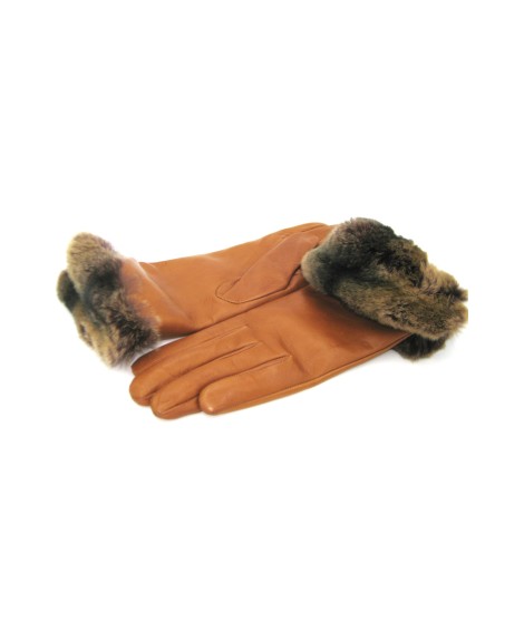 Sermoneta Gloves Guanto Nappa con risvolto Rex fodera cashmere. Tan Moda