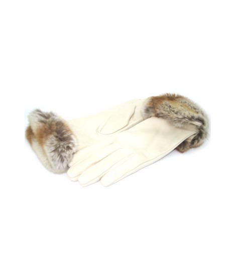 Sermoneta Gloves Guanto Nappa con risvolto Rex fodera cashmere. Panna ACQUISTA ORA