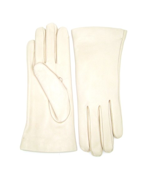 Sermoneta Gloves Guanto Nappa foderato Lapin Panna Spedizione Gratuita