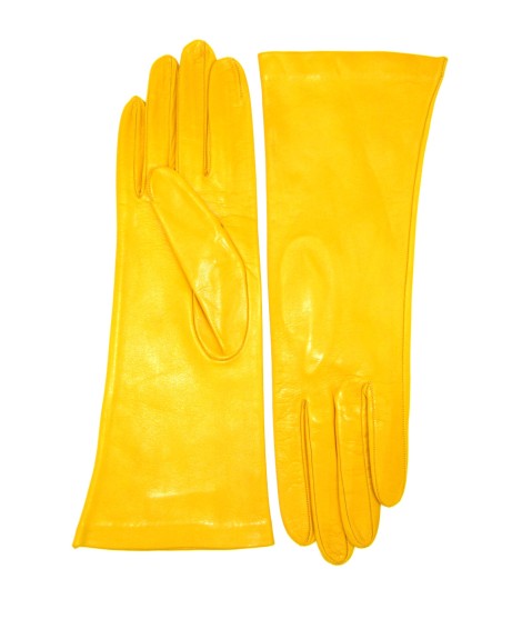 Sermoneta Gloves Guanto Nappa 4BT foderato seta Giallo Ocra Promozione Limitata