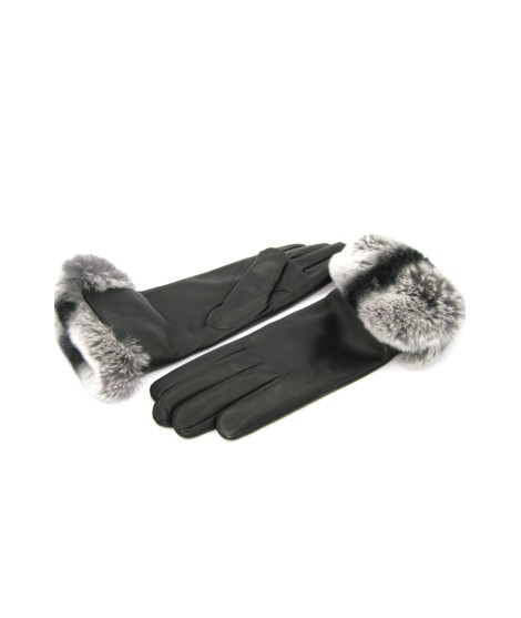 Sermoneta Gloves Guanto Nappa con risvolto Rex fodera cashmere. Nero Super sconto