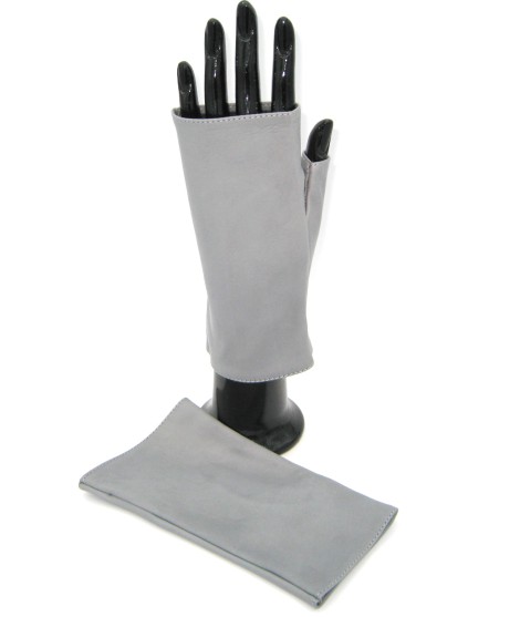 Sermoneta Gloves Manicotto in Nappa 2bt foderato seta Grigio Perla Prezzo Ridotto