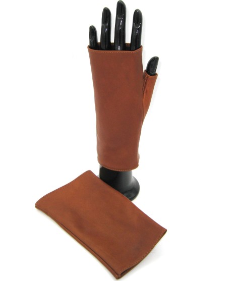Sermoneta Gloves Manicotto in Nappa 2bt foderato seta Tan Sottocosto