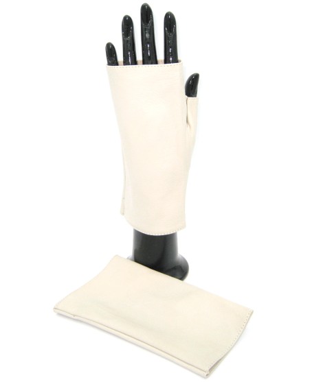 Sermoneta Gloves Manicotto in Nappa 2bt foderato seta Panna Convenienza