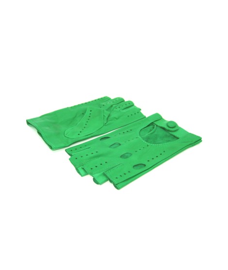 Sermoneta Gloves Guanto Guida in Nappa sfoderato 1/2 dita Verde Smeraldo Presa