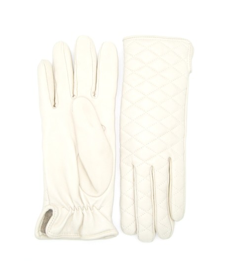 Sermoneta Gloves Guanto trapuntato 2bt fodera cashmere Panna Online