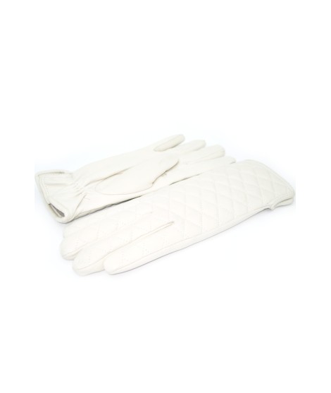 Sermoneta Gloves Guanto trapuntato 2bt fodera cashmere Panna Online