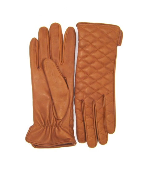 Sermoneta Gloves Guanto in Nappa trapuntato 2bt fodera cashmere Tan In Linea