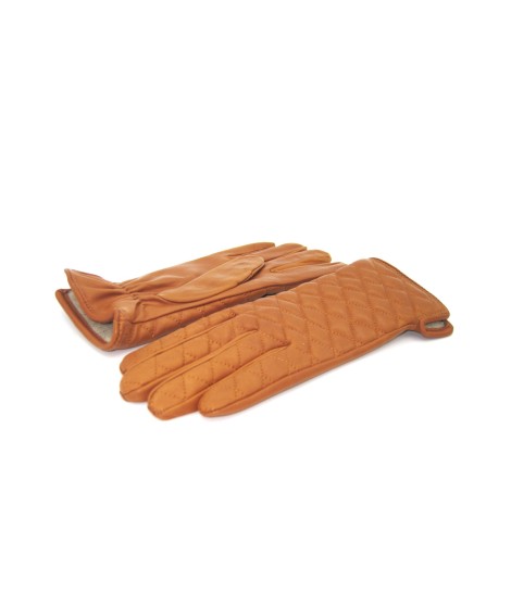 Sermoneta Gloves Guanto in Nappa trapuntato 2bt fodera cashmere Tan In Linea