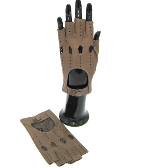 Sermoneta Gloves Guanto Guida in Nappa sfoderato 1/2 dita Fango Consegna Veloce