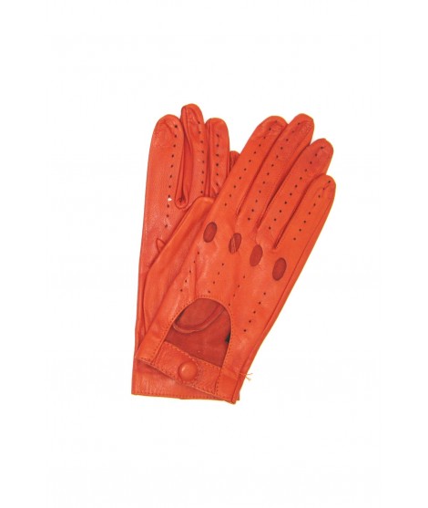 Sermoneta Gloves Guanto Guida in Nappa sfoderato dita intere Arancio scuro