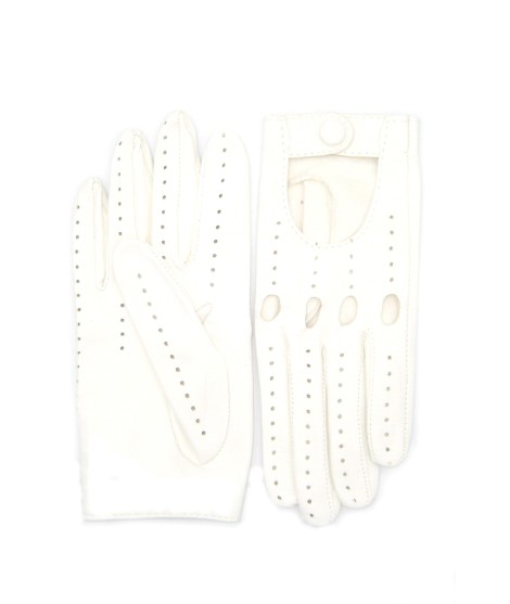 Sermoneta Gloves Guanto Guida in Nappa sfoderato dita intere Bianco Saldi