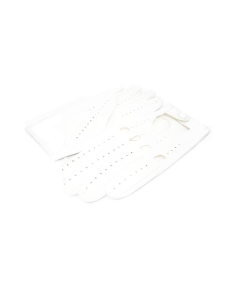 Sermoneta Gloves Guanto Guida in Nappa sfoderato dita intere Bianco Saldi