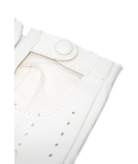 Sermoneta Gloves Guanto Guida in Nappa sfoderato dita intere Bianco Saldi