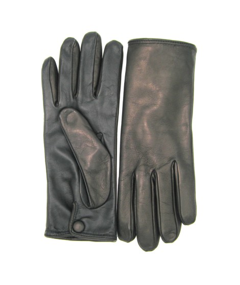 Sermoneta Gloves Guanti in Nappa fod. cashmere con bottone Touch Screen Nero Vendita Calda