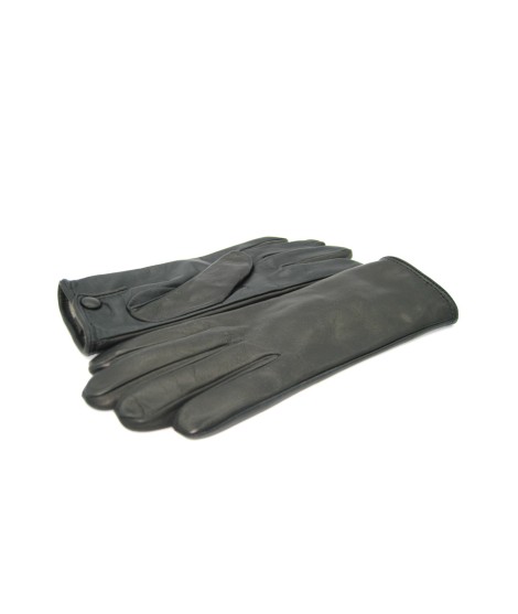 Sermoneta Gloves Guanti in Nappa fod. cashmere con bottone Touch Screen Nero Vendita Calda