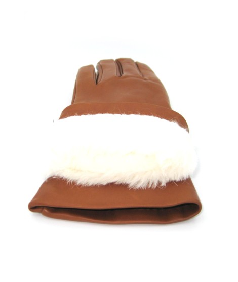 Sermoneta Gloves Guanto Nappa foderato Lapin Tan Vendita Economica