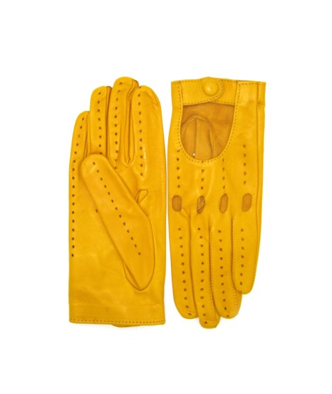 Sermoneta Gloves Guanto Guida in Nappa sfoderato dita intere Giallo ocra 2025