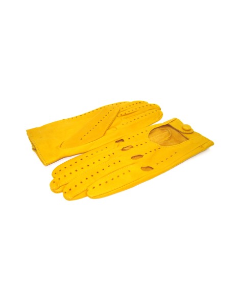 Sermoneta Gloves Guanto Guida in Nappa sfoderato dita intere Giallo ocra 2025