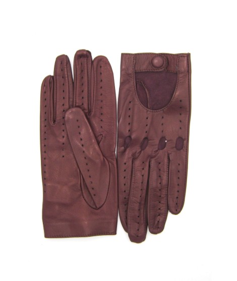 Sermoneta Gloves Guanto Guida in Nappa sfoderato dita intere Bordeaux In Linea