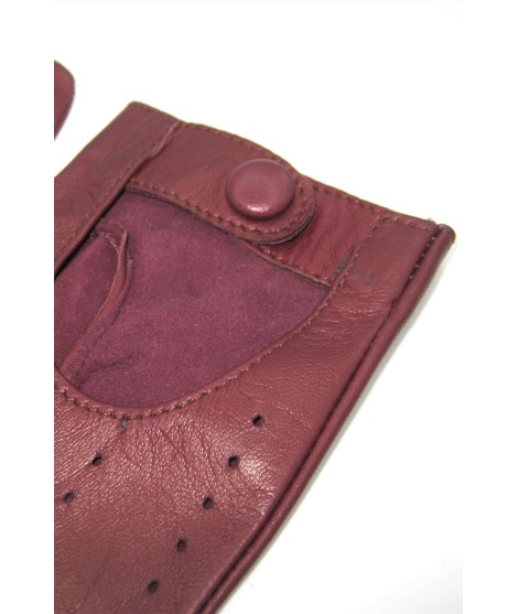 Sermoneta Gloves Guanto Guida in Nappa sfoderato dita intere Bordeaux In Linea
