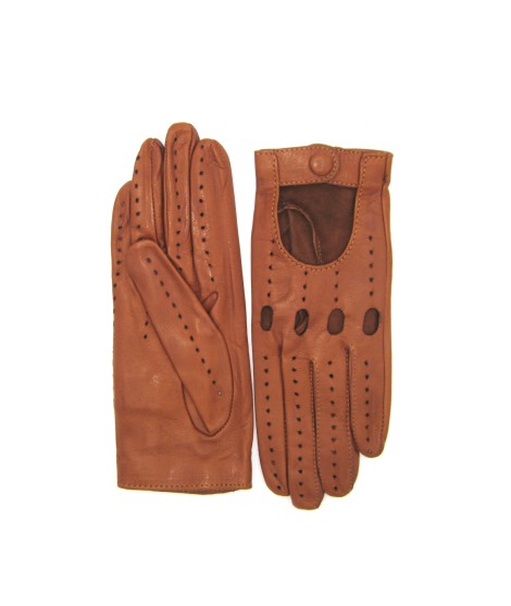 Sermoneta Gloves Guanto Guida in Nappa sfoderato dita intere Tan Nuovo