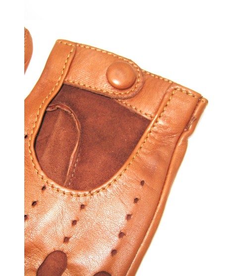 Sermoneta Gloves Guanto Guida in Nappa sfoderato dita intere Tan Nuovo