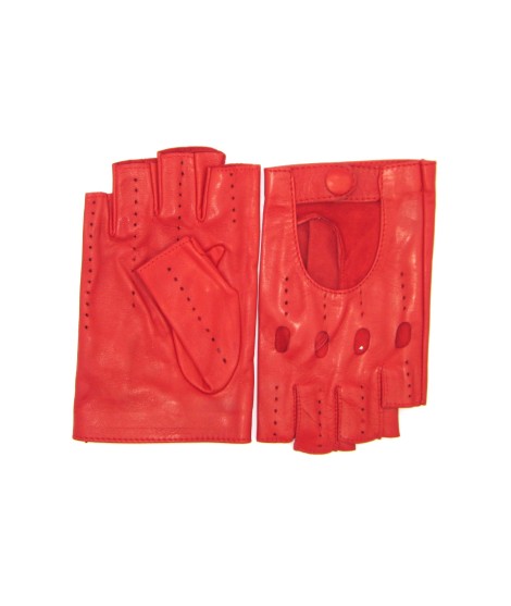 Sermoneta Gloves Guanto in Nappa da Guida mezze dita Rosso Economico