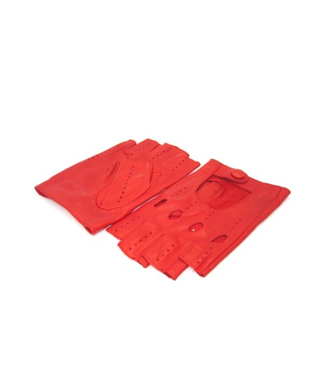 Sermoneta Gloves Guanto in Nappa da Guida mezze dita Rosso Economico