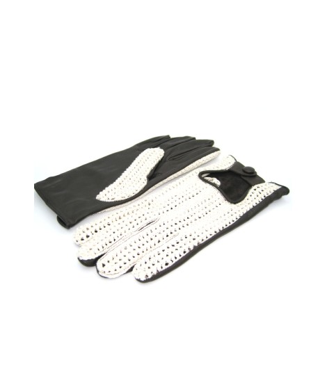 Sermoneta Gloves Guanto Guida in Nappa e Corda dita intere T.Moro Pezzi Unici