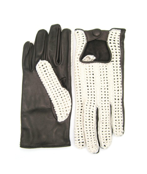 Sermoneta Gloves Guanto Guida in Nappa e Corda dita intere T.Moro Pezzi Unici