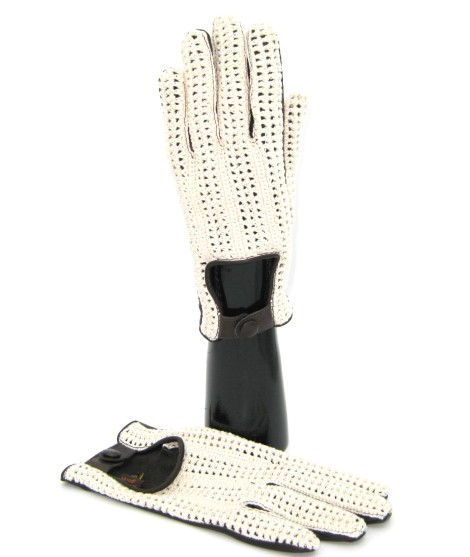 Sermoneta Gloves Guanto Guida in Nappa e Corda dita intere T.Moro Pezzi Unici