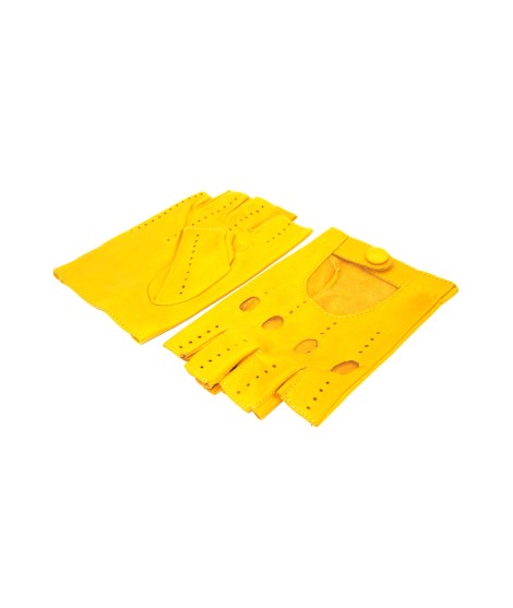 Sermoneta Gloves Guanto Guida in Nappa mezze dita Giallo ocra Soddisfazione Garantita