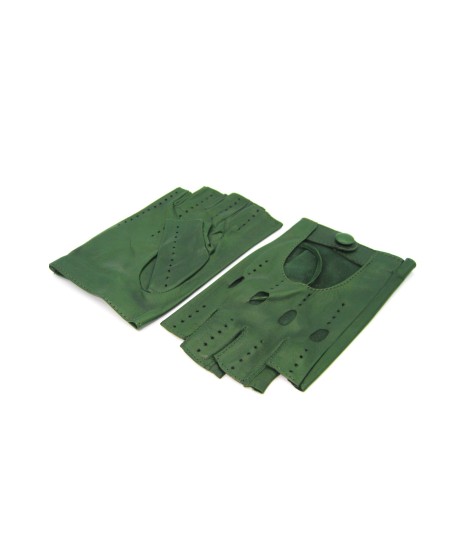Sermoneta Gloves Guanto Guida in Nappa mezze dita Verde Oliva Qualità Garantita