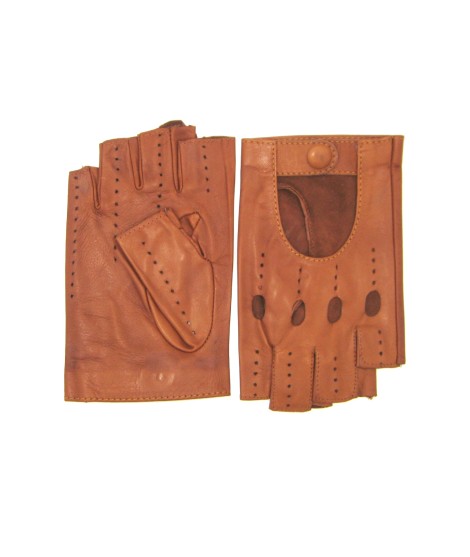 Sermoneta Gloves Guanto Guida in Nappa mezze dita Tan Negozi Online