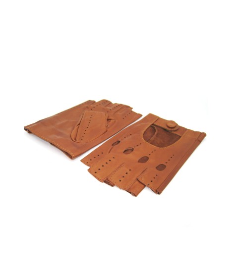 Sermoneta Gloves Guanto Guida in Nappa mezze dita Tan Negozi Online