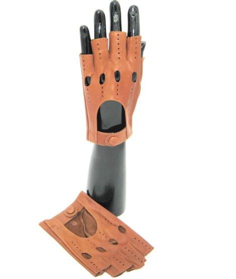 Sermoneta Gloves Guanto Guida in Nappa mezze dita Tan Negozi Online