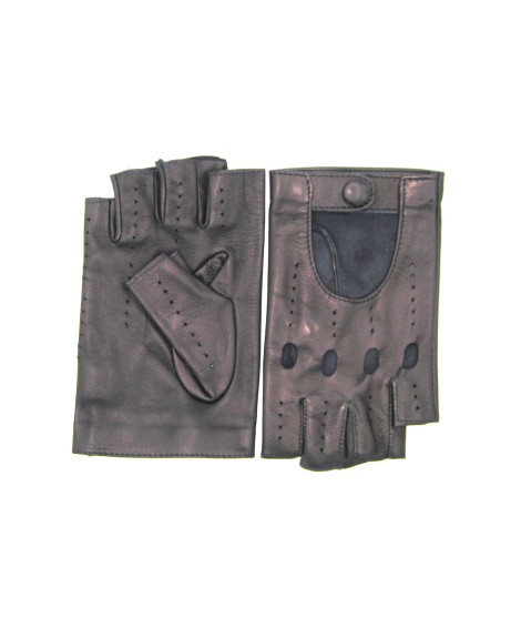 Sermoneta Gloves Guanto Guida in Nappa mezze dita Navy Consegna Veloce