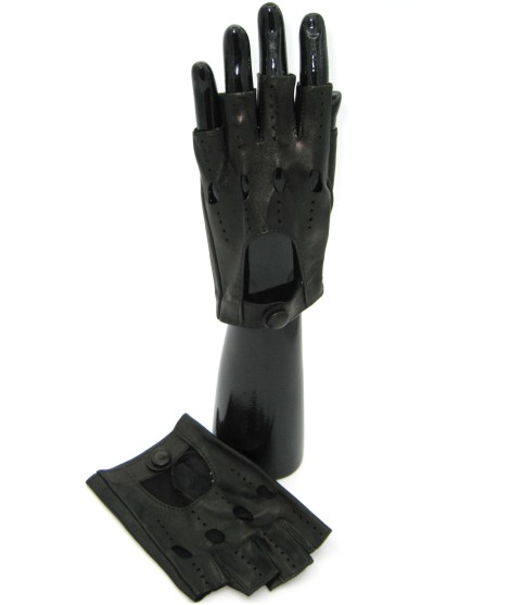 Sermoneta Gloves Guanto Guida in Nappa mezze dita Nero Promozione Limitata