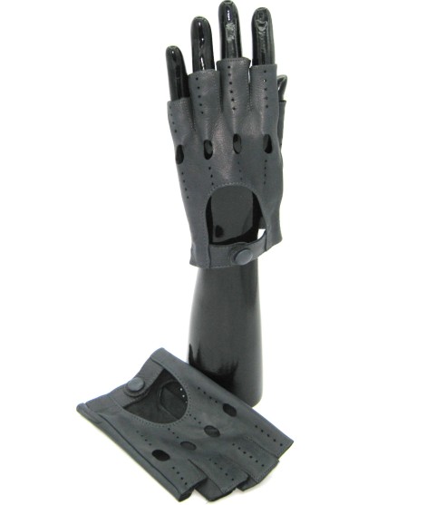 Sermoneta Gloves Guanto Guida in Nappa mezze dita Grigio In Linea