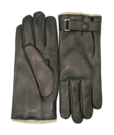 Sermoneta Gloves Guanto in Nappa foderato cashmere con cinturino T.Moro Convenienza