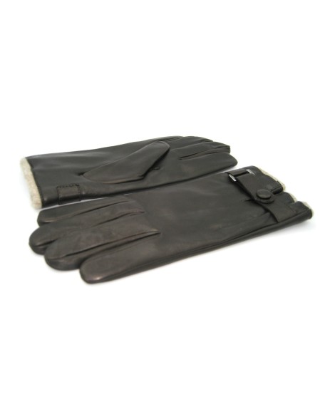 Sermoneta Gloves Guanto in Nappa foderato cashmere con cinturino T.Moro Convenienza