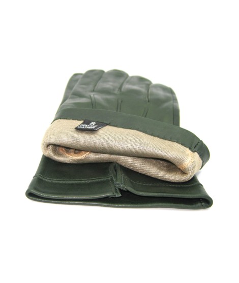 Sermoneta Gloves Guanto in Nappa foderato seta Verde scuro Shopping Online