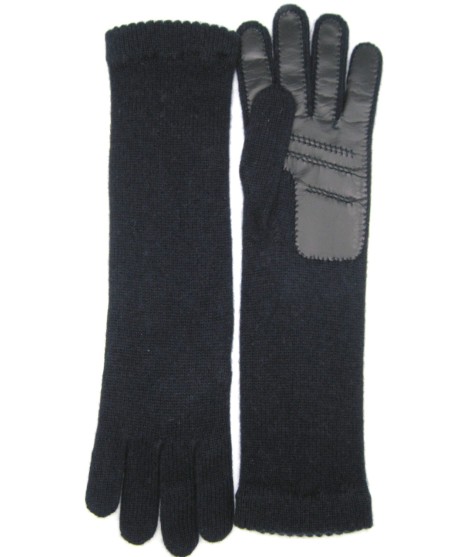 Sermoneta Gloves Guanto in 100% cashmere 4bt con palmo in Nappa Navy 2025