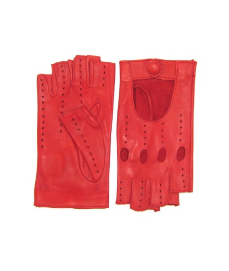 Sermoneta Gloves Guanto Guida in Nappa sfoderato 1/2 dita Rosso Nuovo