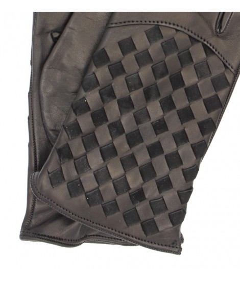 Sermoneta Gloves Guanto nappa foderato cashmere con intreccio Fango I Più Venduti