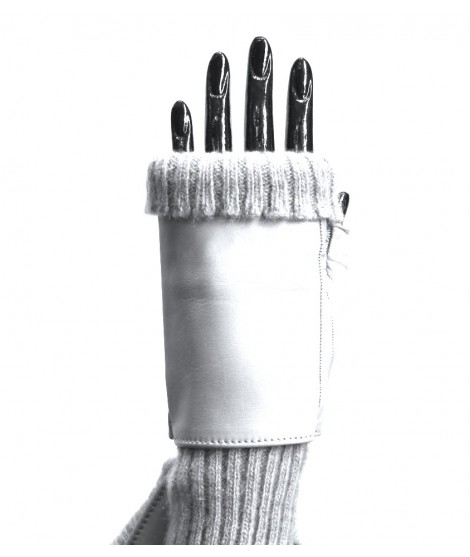 Sermoneta Gloves Guanto manicotto in Nappa e Cashmere 8bt Nero Promozione
